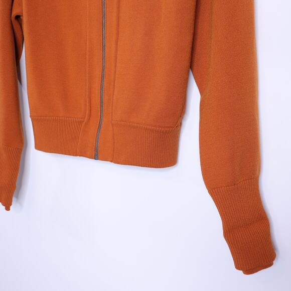 Athleta Sequoia Burnt Orange Zip-Front Women's Sweater - Picture 4 of 11